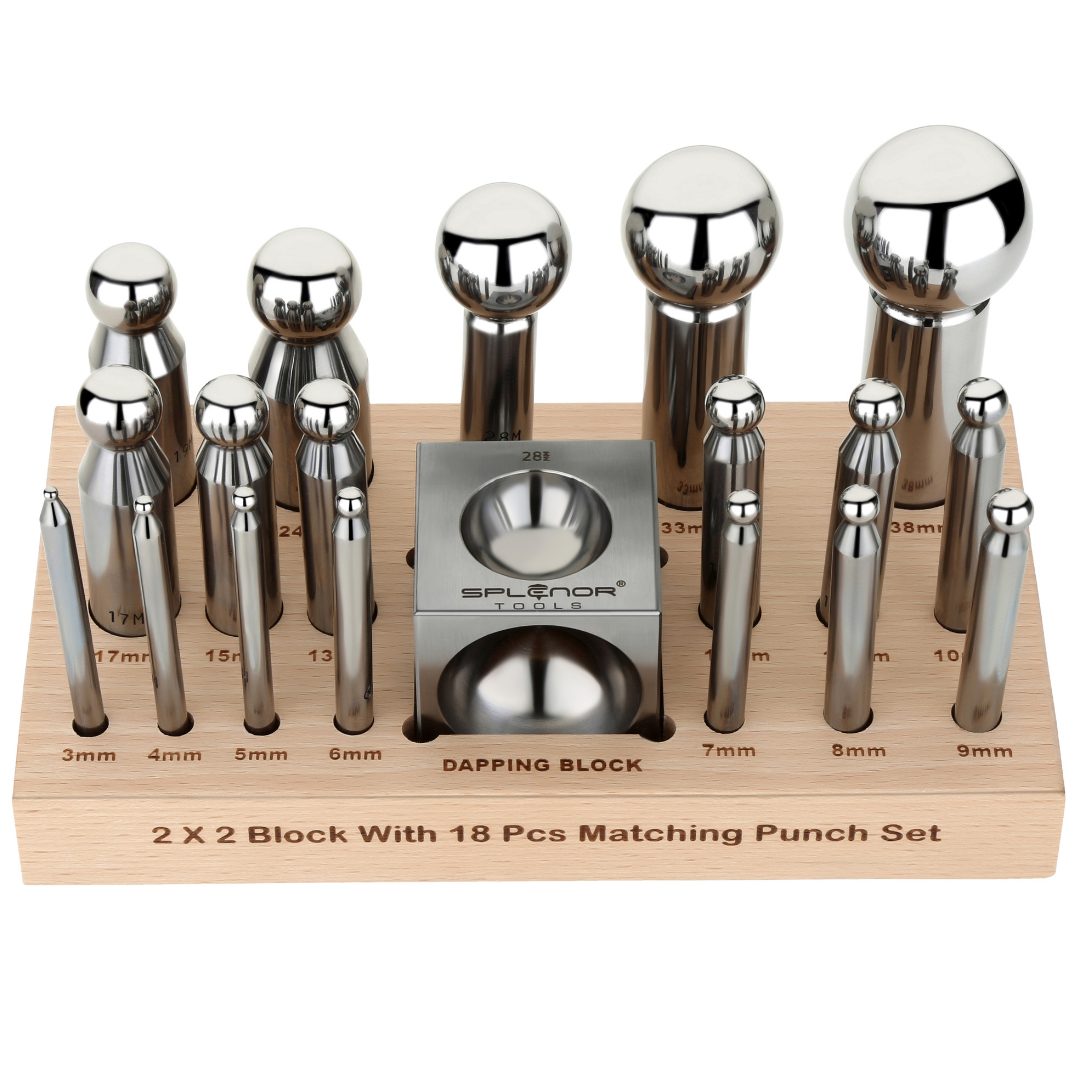 20 Piece Brass Punch Set w/Bench Block