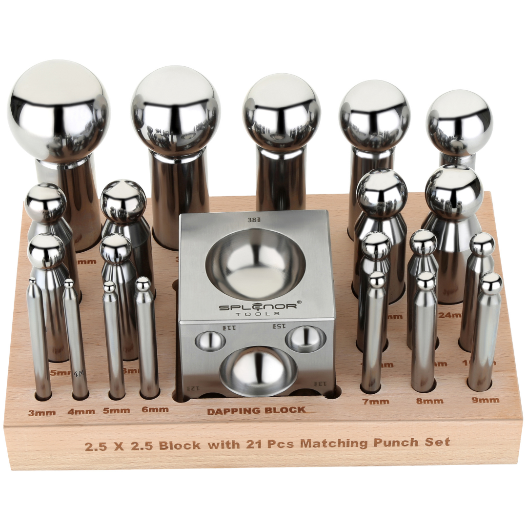 20 Piece Brass Punch Set w/Bench Block