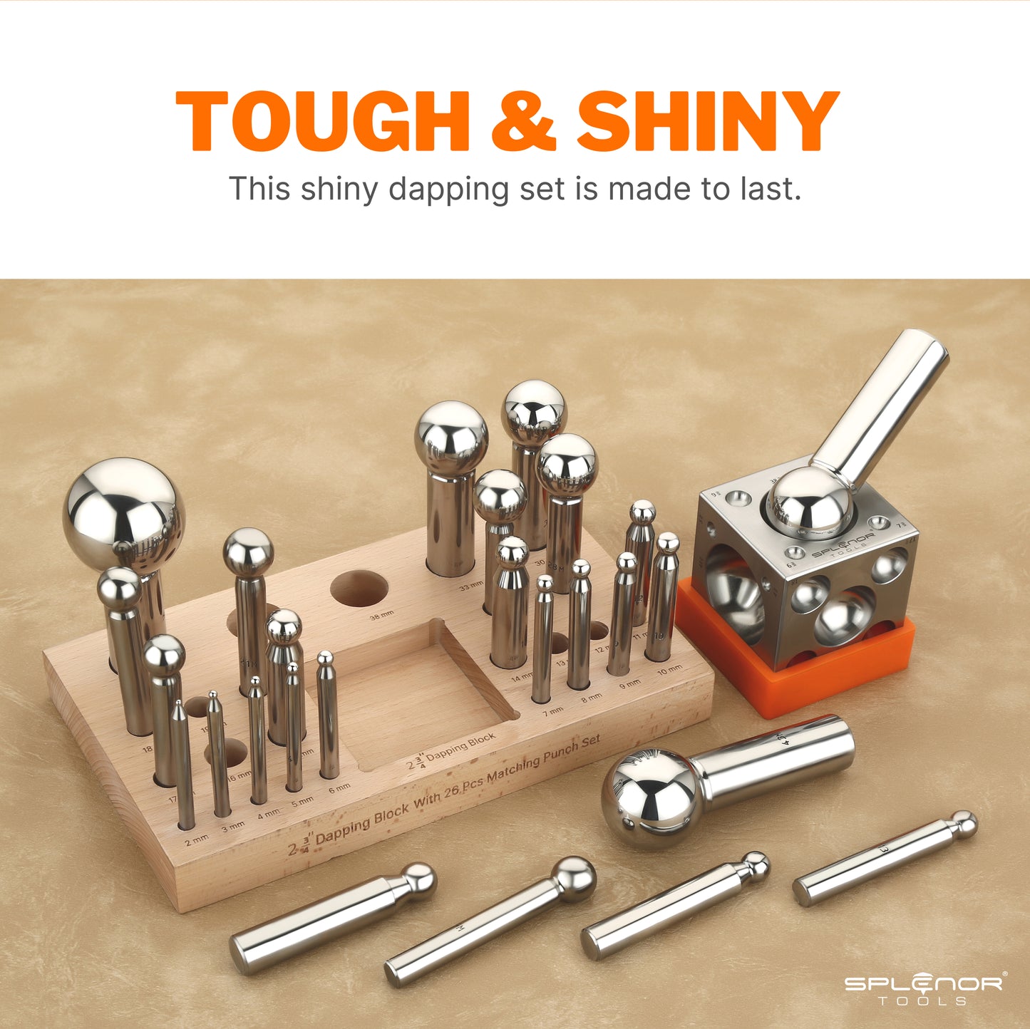 2.75" Dapping block & 26 punch set